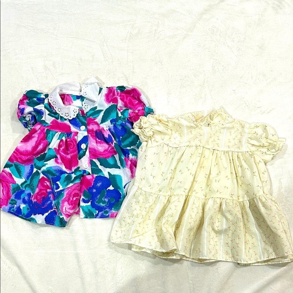 2 vintage dresses - 12 months - short sleeve